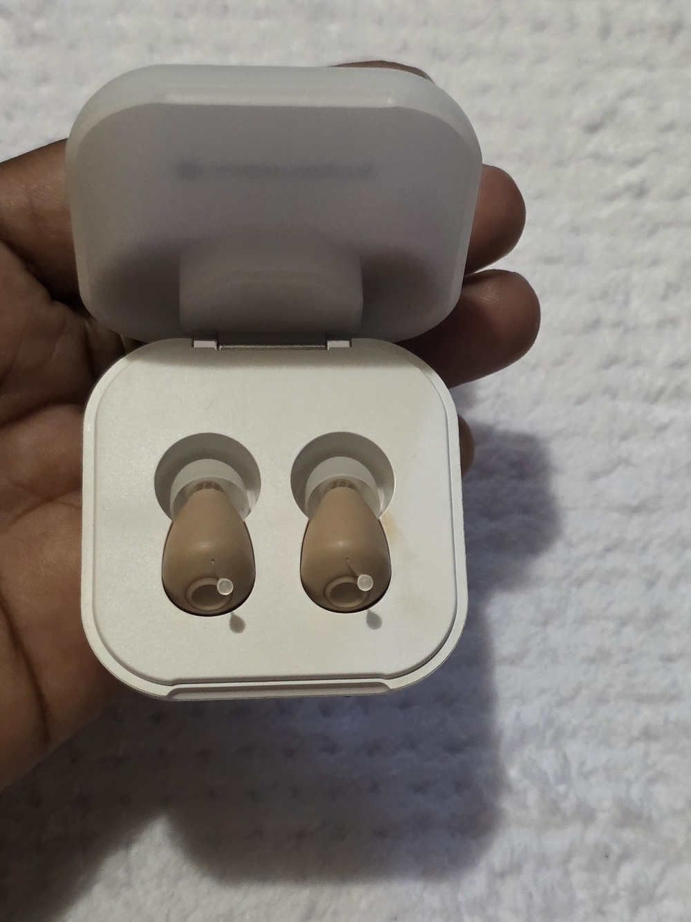 True Wireless Earbuds with Charging Case in Beige